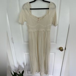 Cream colored Free People summer midi dress never worn